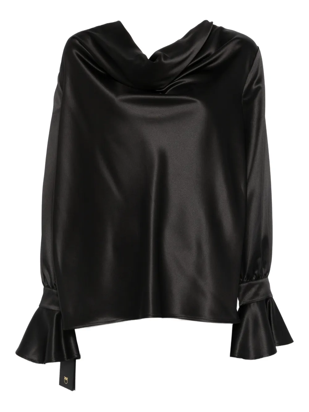 PINKO Filipa cowl-neck long-sleeve blouse - Nero