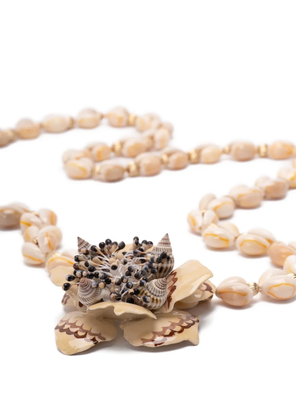 Valentino Garavani shell flower necklace - Beige
