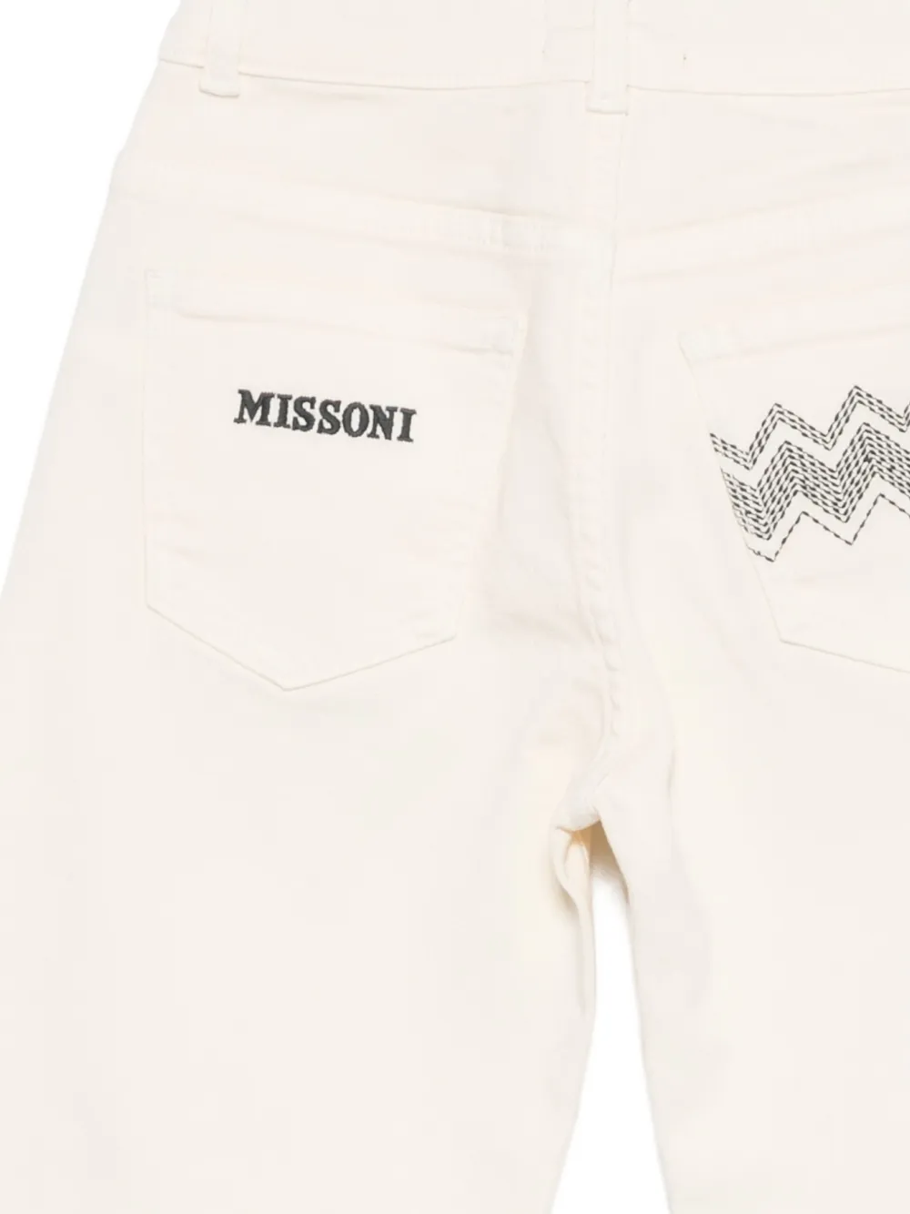 Missoni Kids Jeans met zigzag patroon Wit