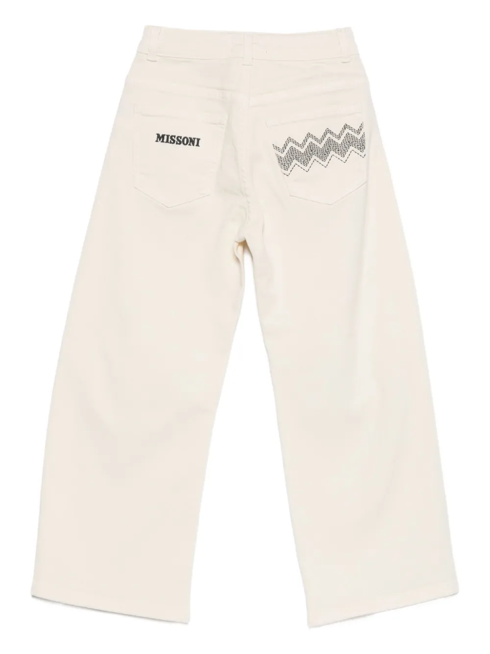 Missoni Kids Jeans met zigzag patroon Wit