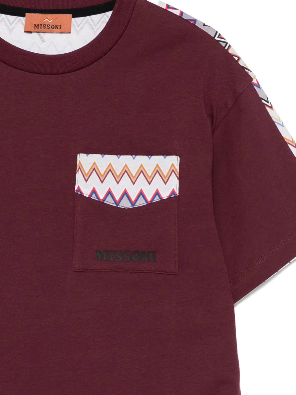 Missoni Printes-pocket T-shirt In Burgundy