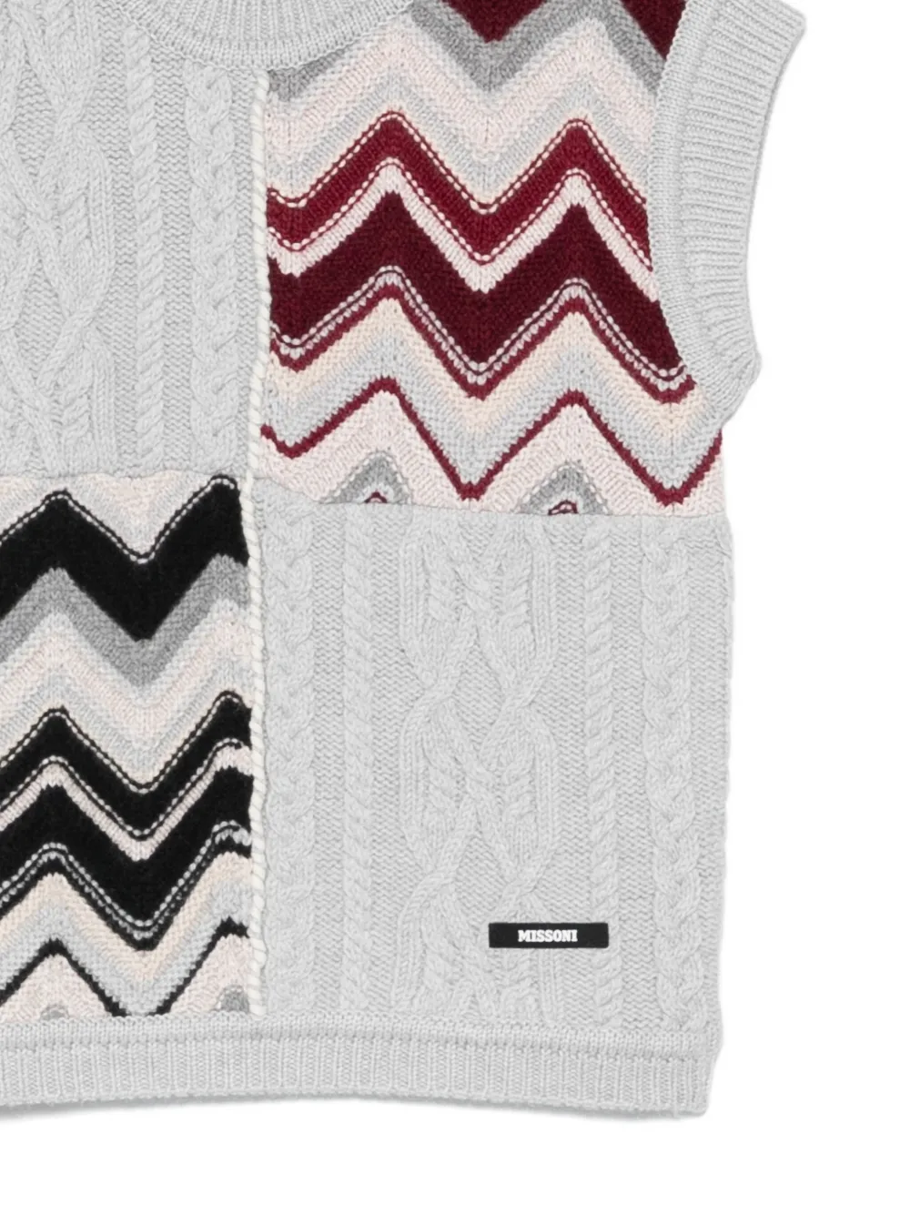 Missoni Kids Kabelgebreide top met zigzag-patroon Grijs