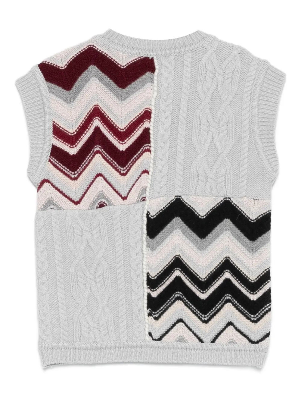Missoni Kids Kabelgebreide top met zigzag-patroon Grijs
