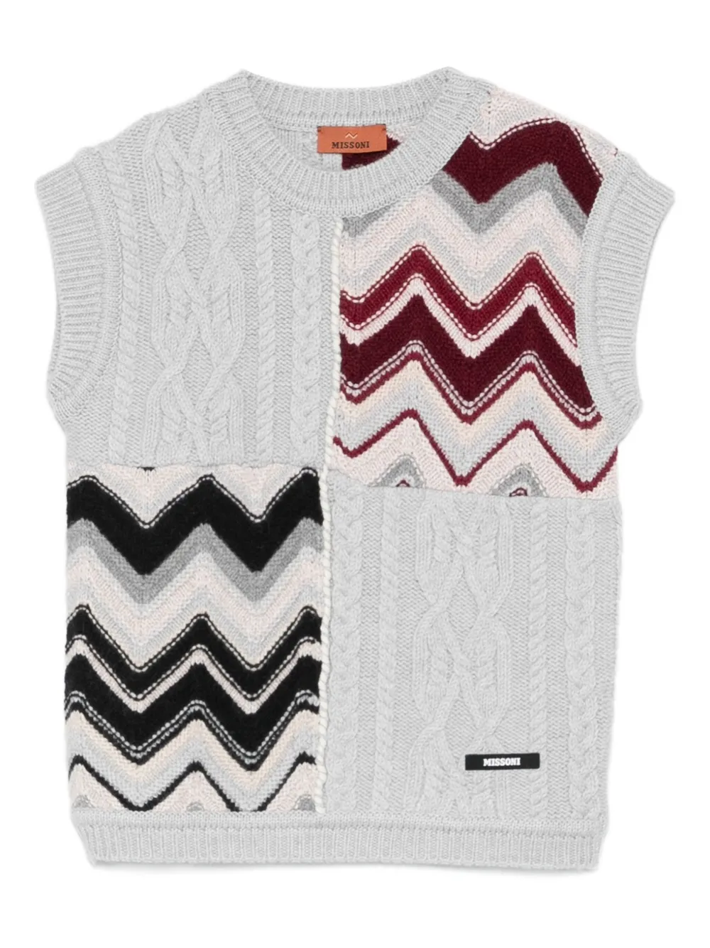Missoni Kids zigzag cable-knit vest - Grigio