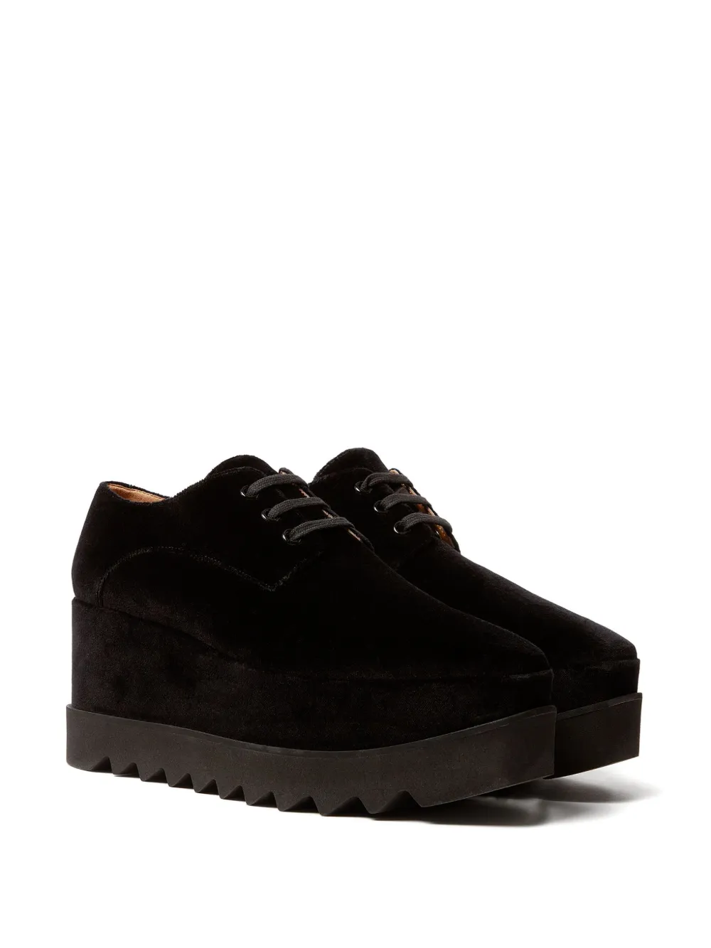 Stella Mccartney 55mm Elyse Velvet Platform Lace-up Sneakers In Black