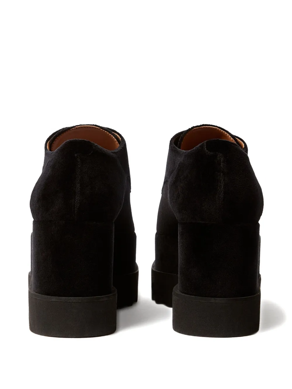 Stella Mccartney 55mm Elyse Velvet Platform Lace-up Sneakers In Black