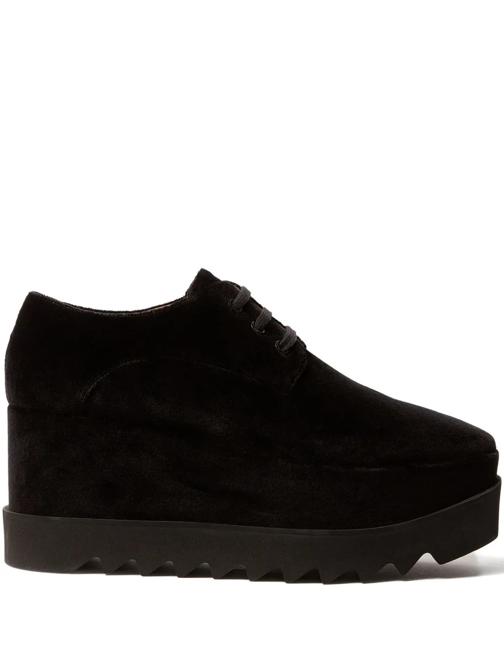 Stella Mccartney 55mm Elyse Velvet Platform Lace-up Sneakers In Black