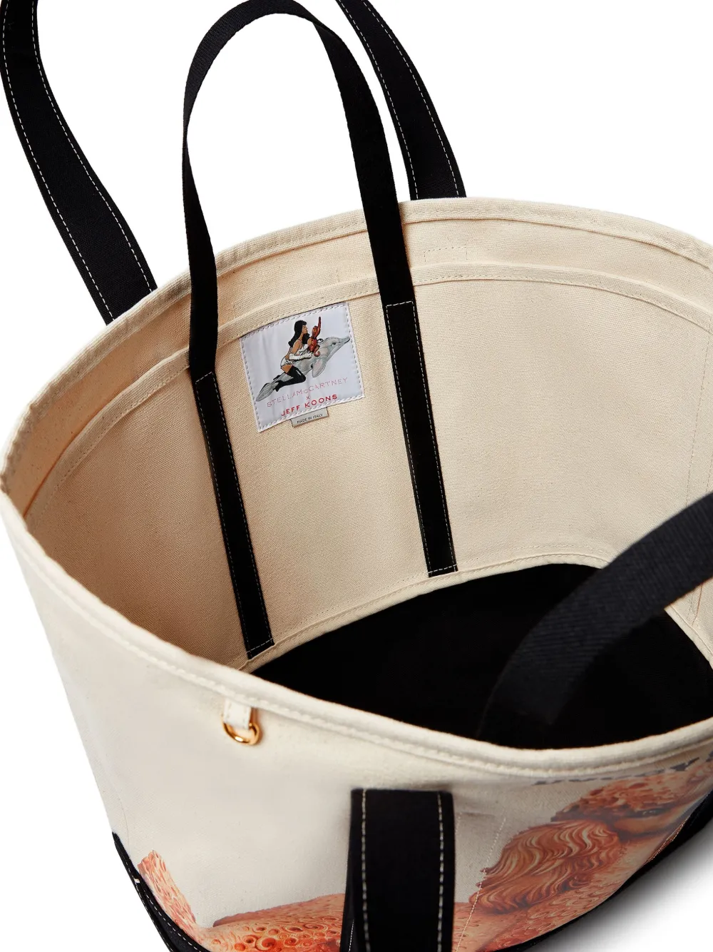 Stella McCartney Shopper met hondenprint Beige