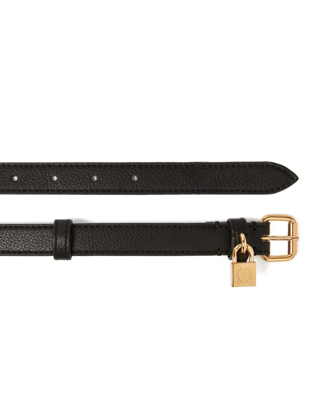 Stella Mccartney Ryder Padlock Buckle Belt In Black