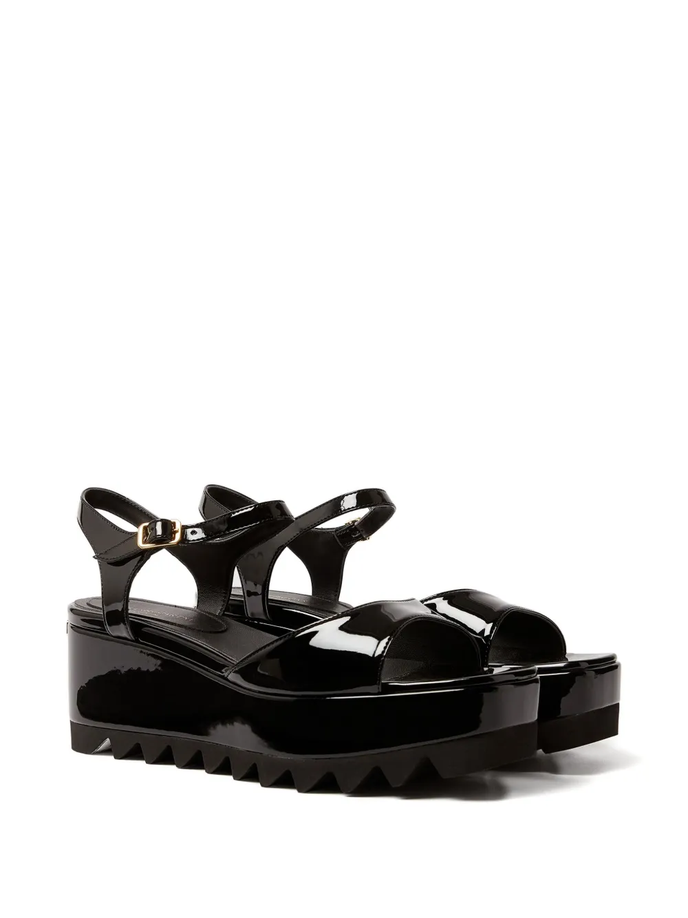 Stella McCartney Sandalen met plateauzool hak en gesp Zwart