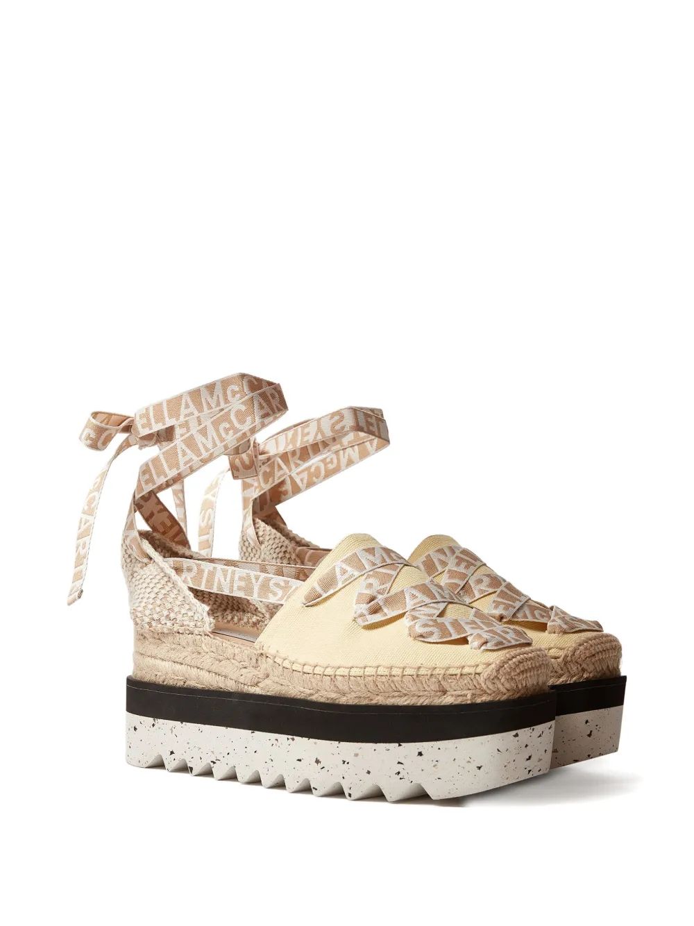 Stella McCartney 80 mm espadrilles met plateauzool en strik Beige