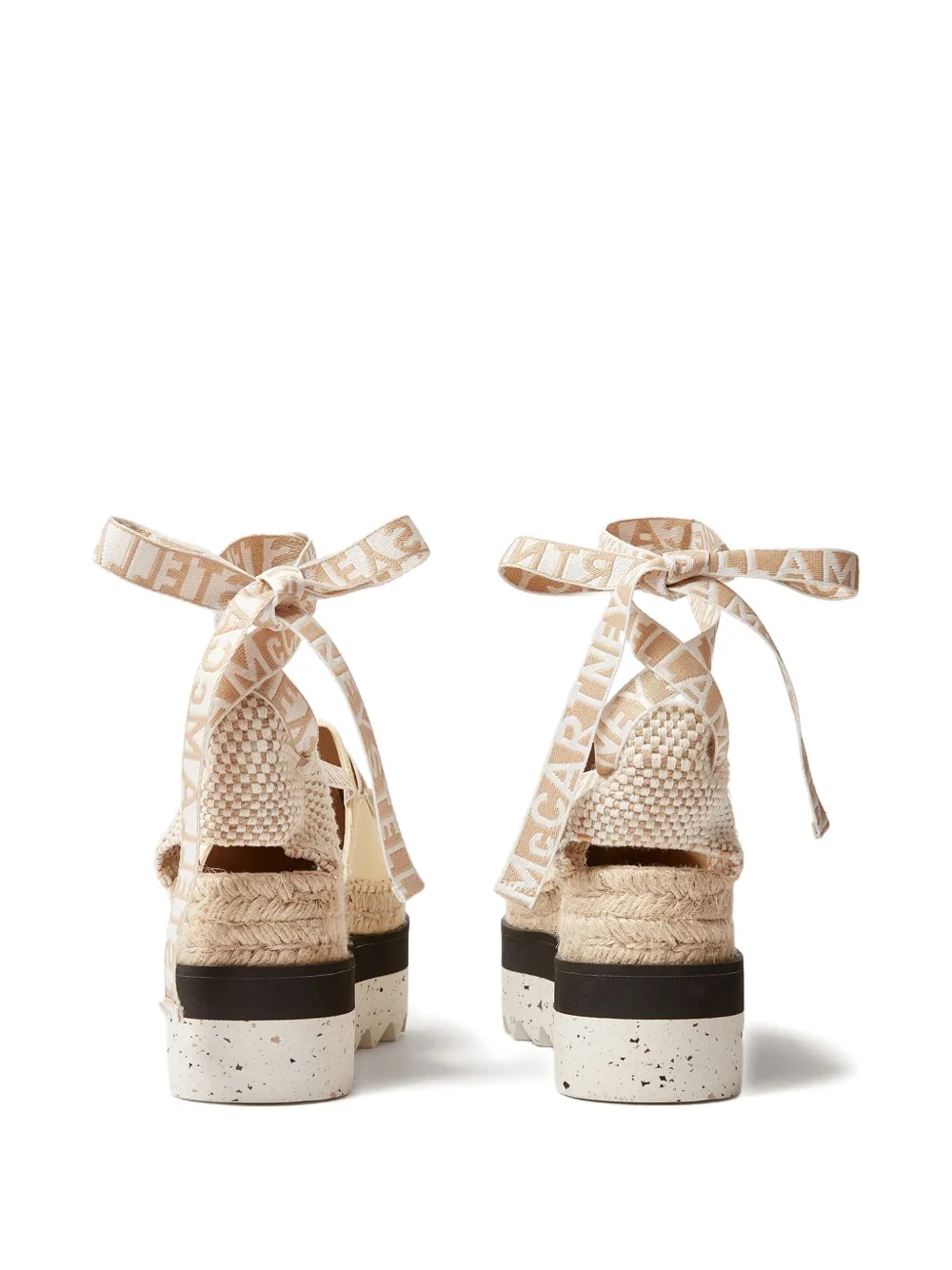 Stella McCartney 80 mm espadrilles met plateauzool en strik Beige