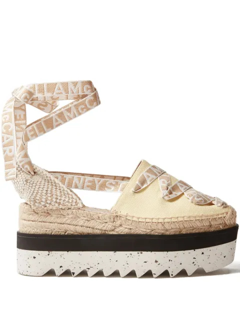 Stella McCartney 80mm platform ribbon-detail espadrille