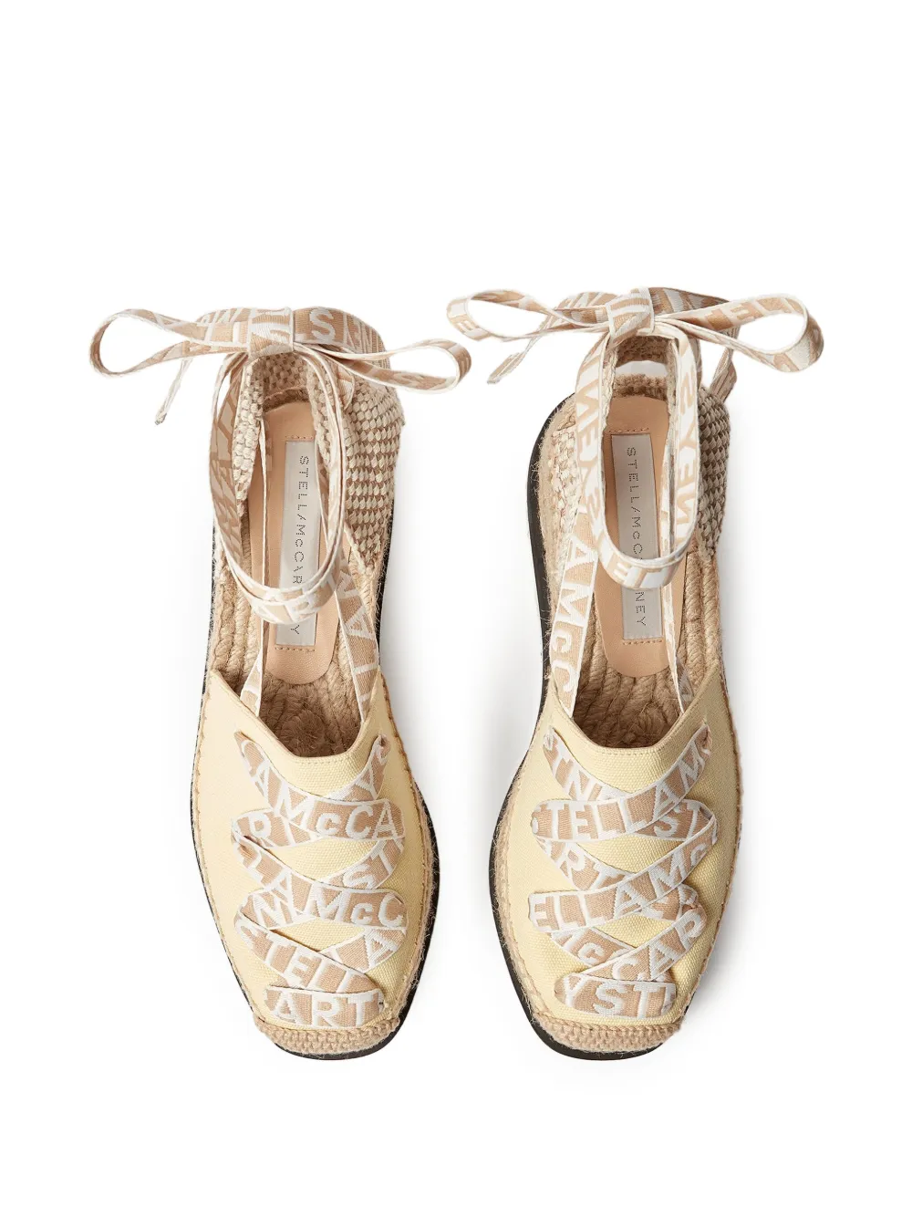 Stella McCartney 80 mm espadrilles met plateauzool en strik Beige