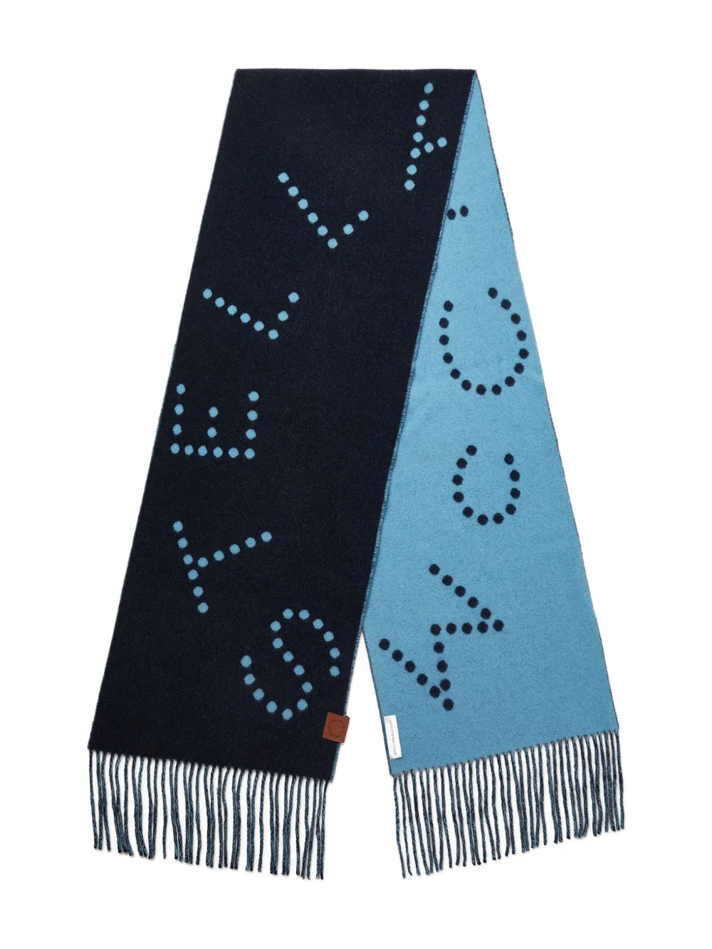 Stella Mccartney Dotted Fringed Scarf In Blue