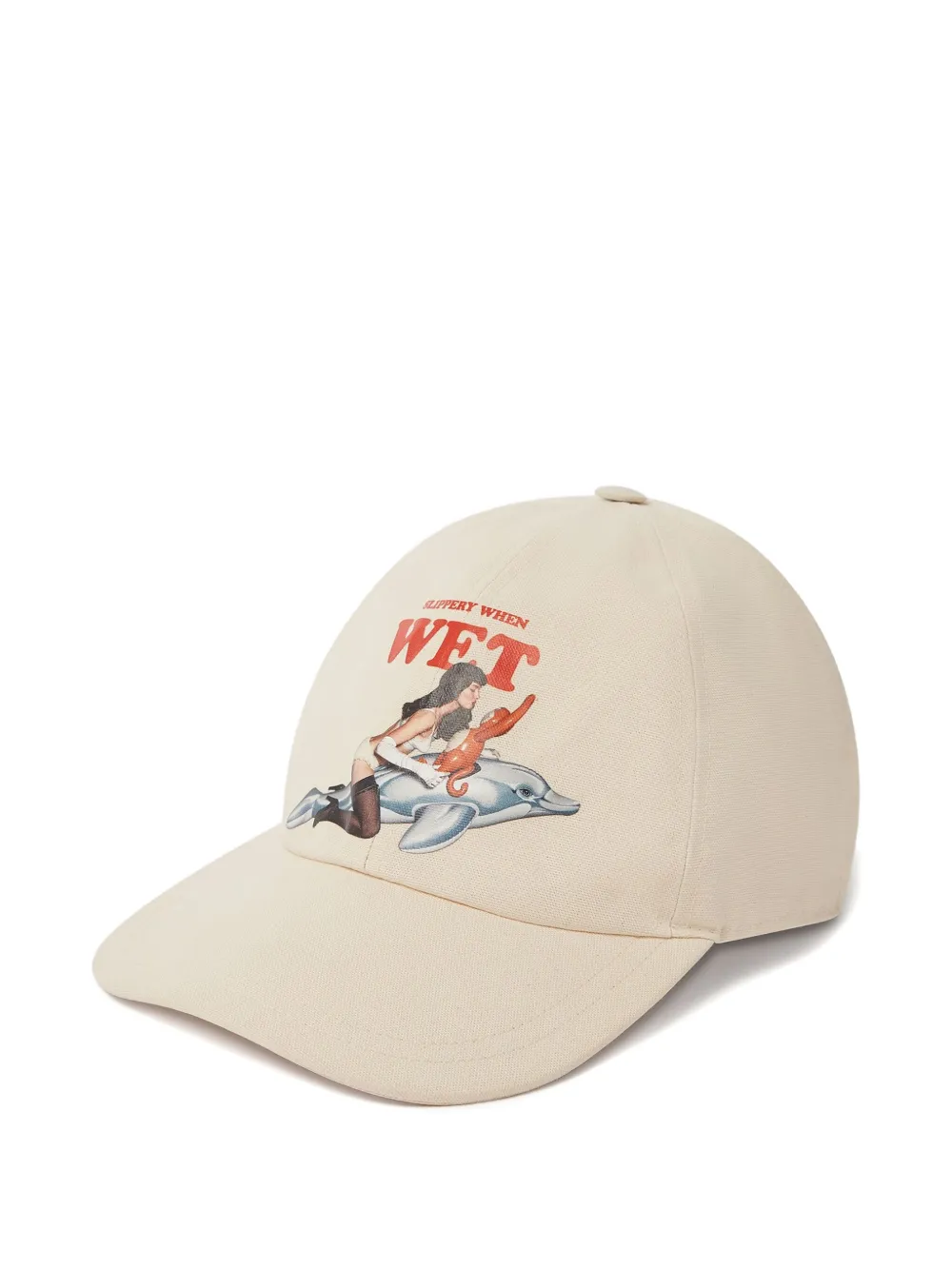 Stella Mccartney Graphic-print Buckle Cap In Neutral