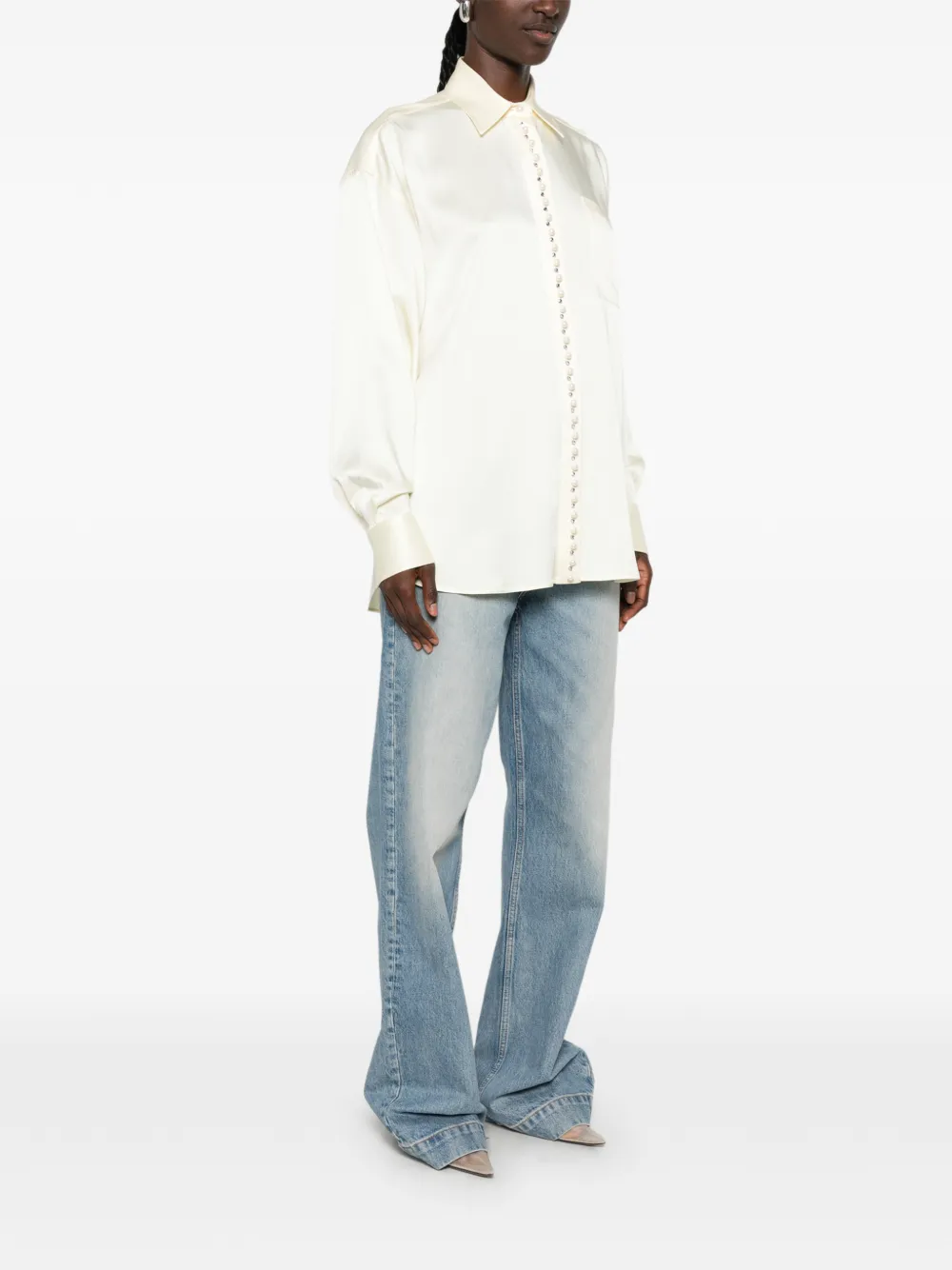 Stella McCartney Blouse met zak en studs Geel