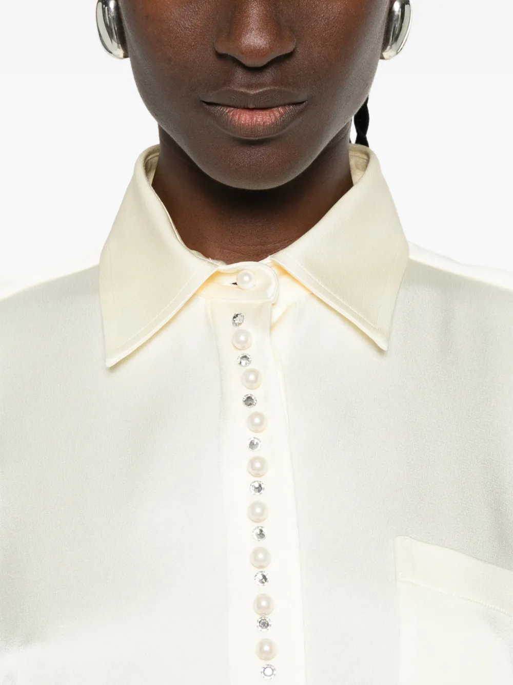 Stella McCartney Blouse met zak en studs Geel