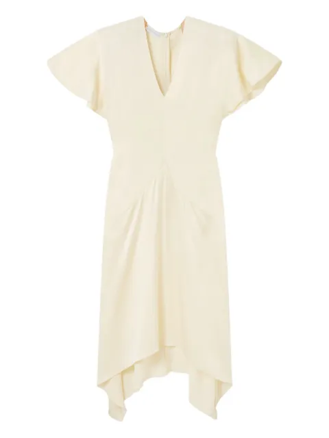 Stella McCartney v-neck short-sleeves satin midi dress