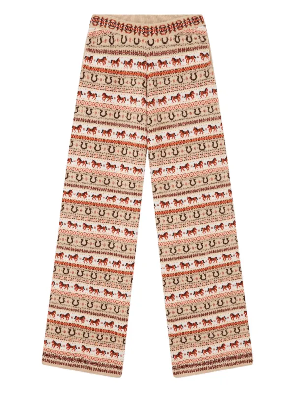 Stella McCartney Fair Isle Wool Pants in Neutrals