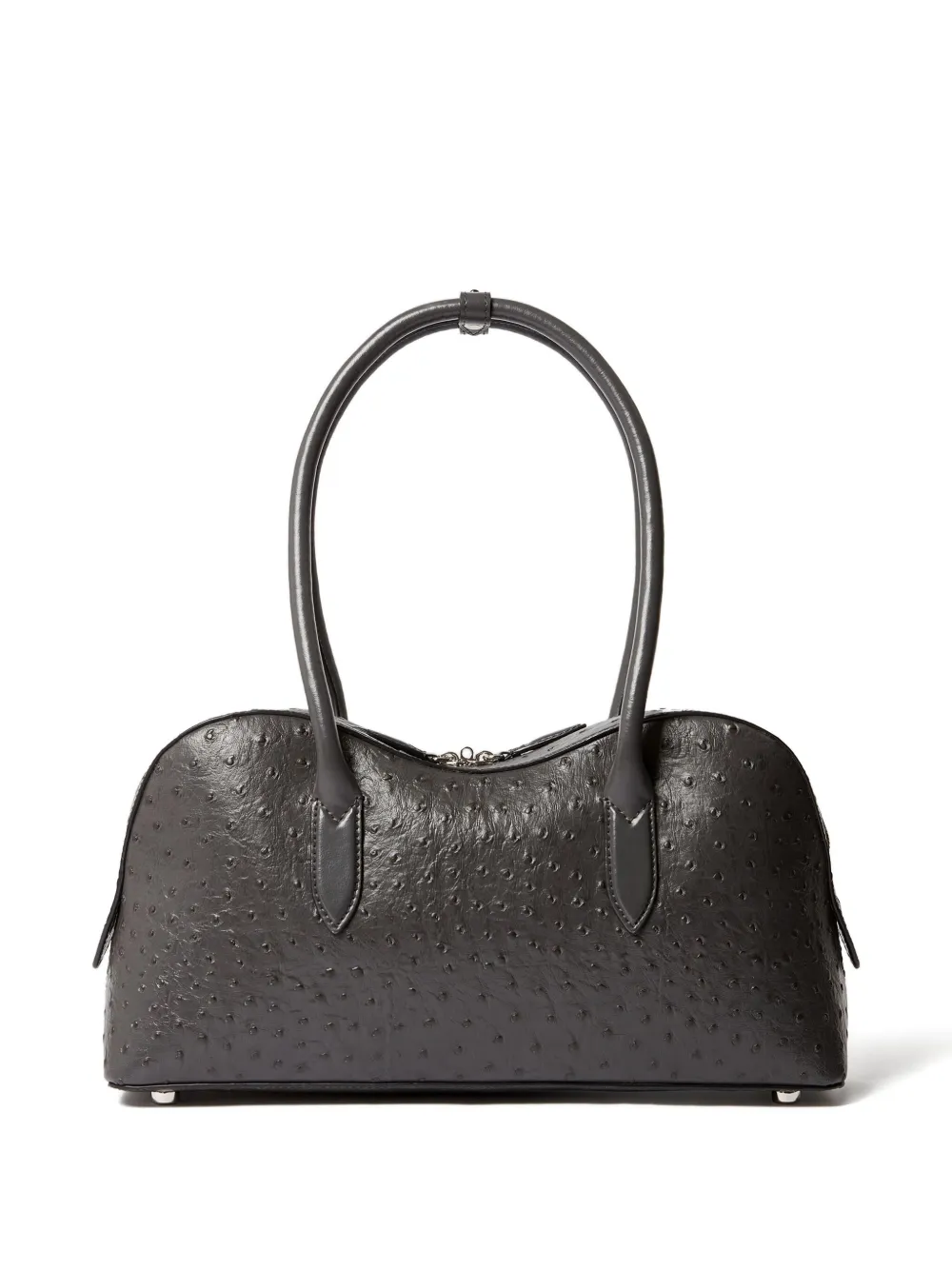 Stella McCartney Ryder schoudertas met hangslot en struisvogeleffect - Grijs