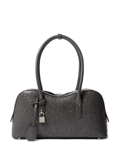 Stella McCartney Ryder ostrich-effect padlock shoulder bag