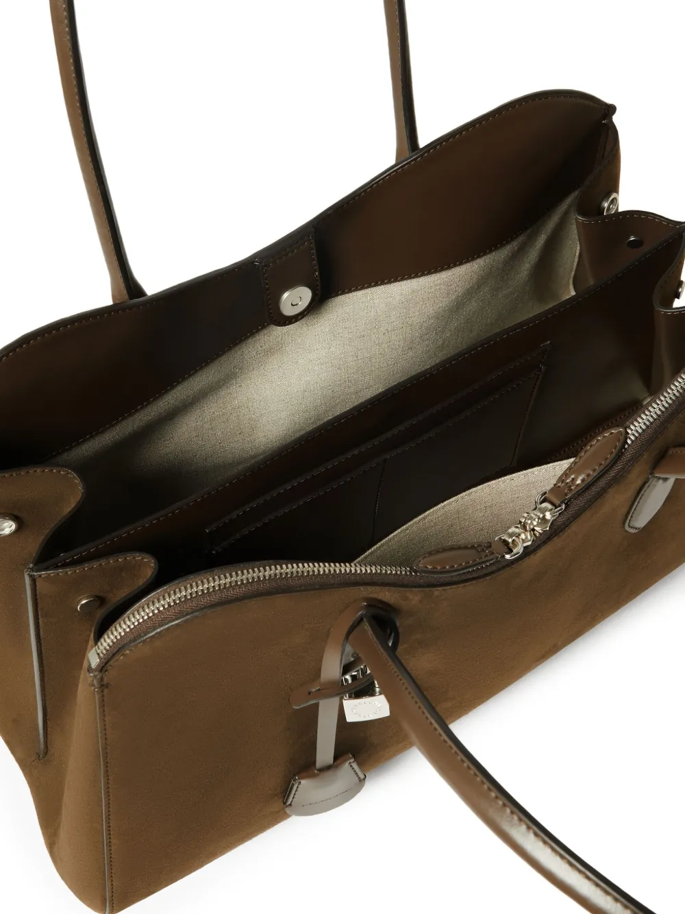 Stella Mccartney Ryder Shoulder Bag Structured Shape In Brown