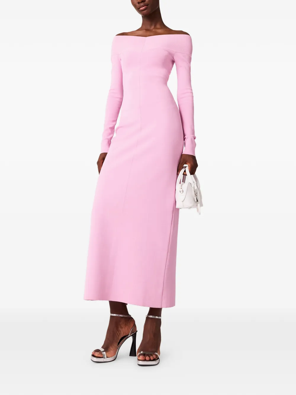 Stella McCartney Off-shoulder midi-jurk - Roze