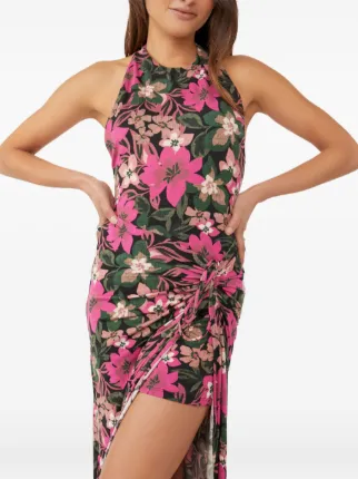 Free People Floral Print Split Mini Dress | Black | FARFETCH LB