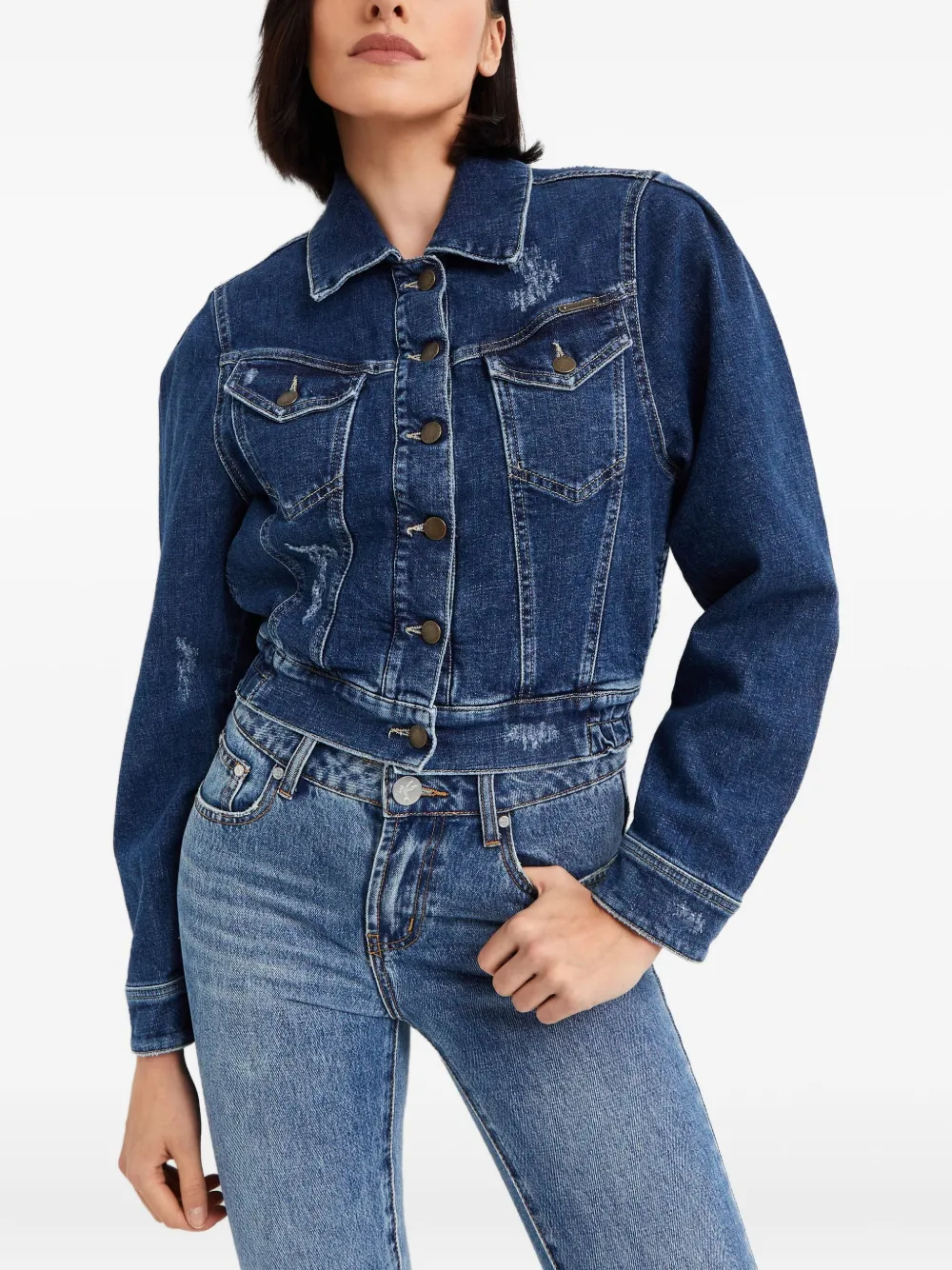 Retroféte Destiny Buttoned Denim Jacket In Blue