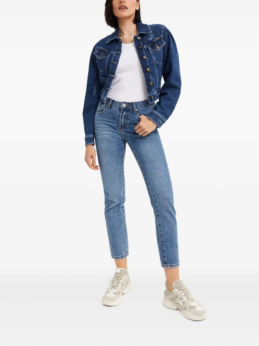 Retroféte Destiny Buttoned Denim Jacket In Blue