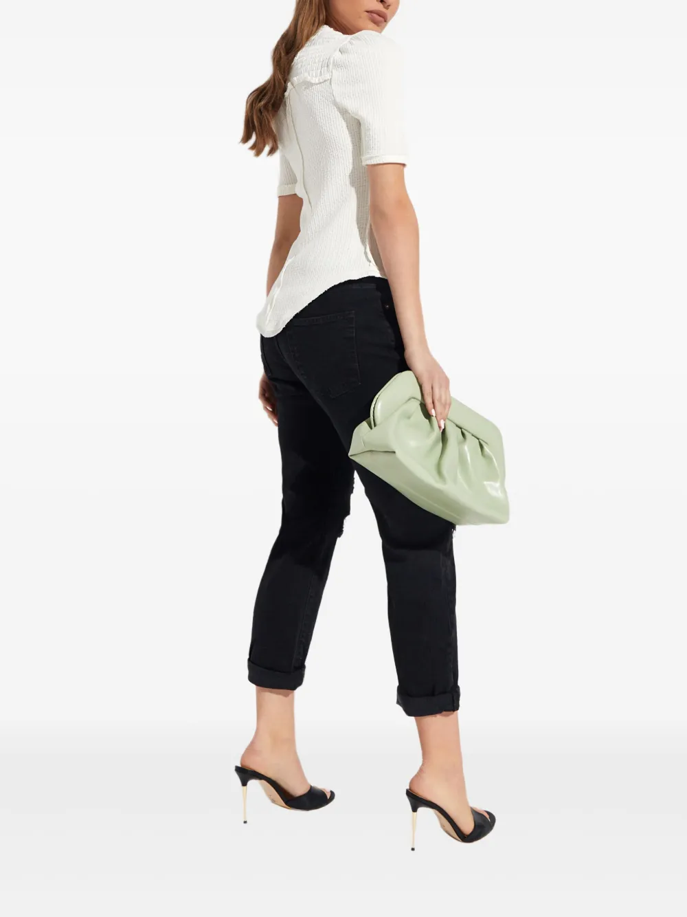 Free People T-shirt met ruches Wit