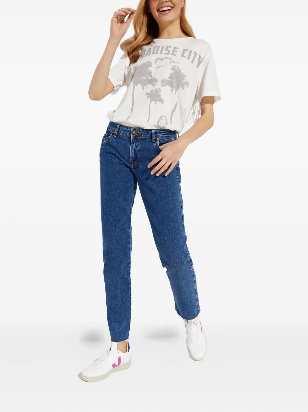 One Teaspoon Truckers gerafelde jeans - Blauw