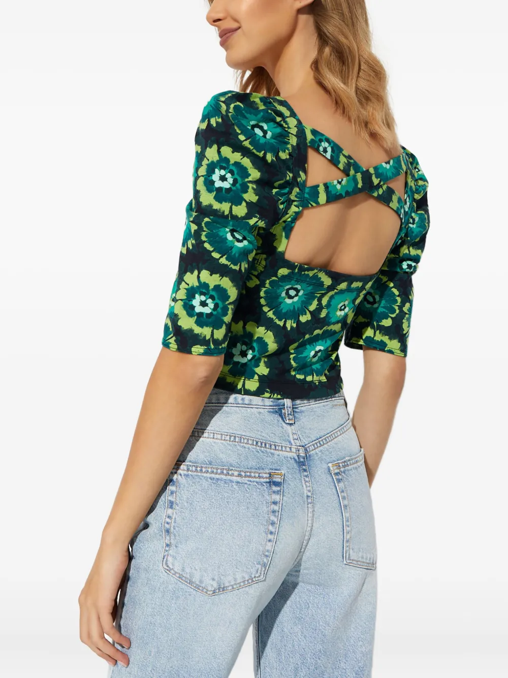 Free People Top met bloemenprint Groen