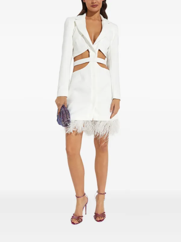 patbo fringe cutout mini dress Patbo Blue Cut Out Fringe Mini Dress XS by PatBo