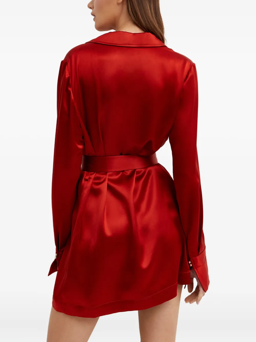 Acler Esmond mini-jurk met knopen en ceintuur Rood