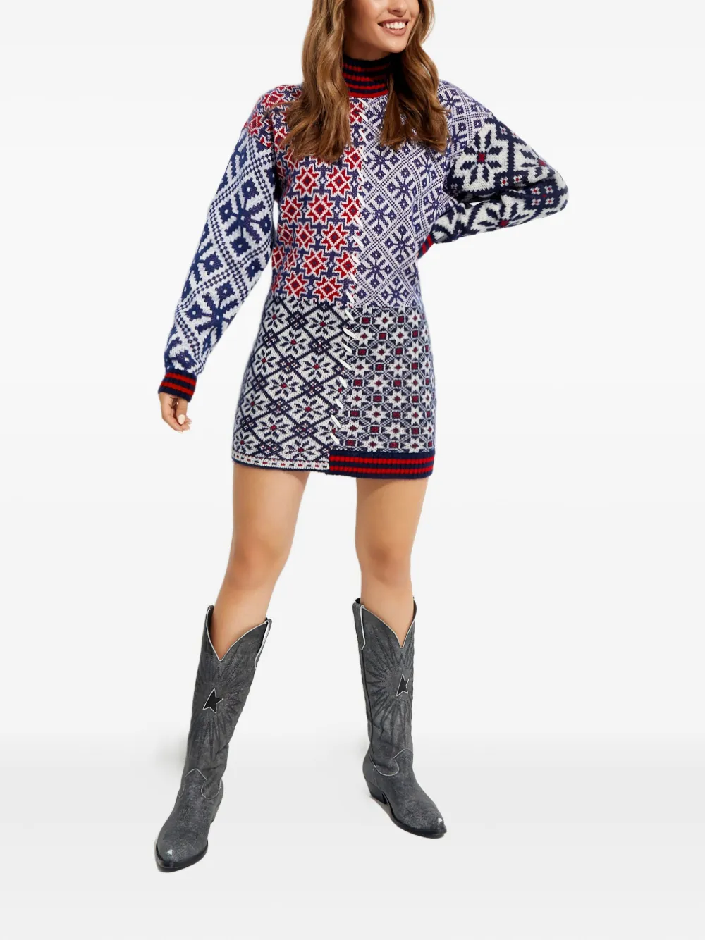 Golden Goose Mini-jurk met col - Blauw