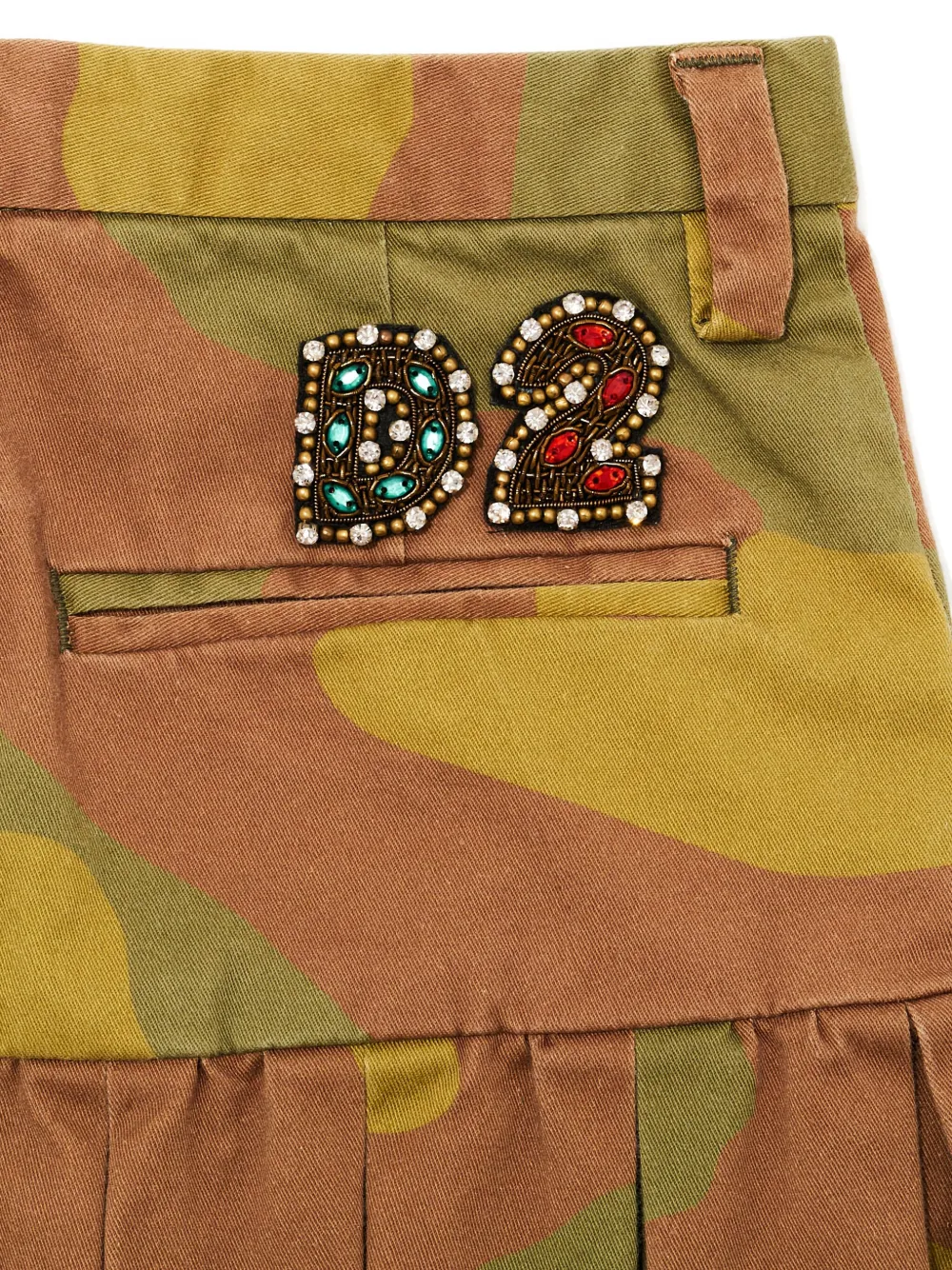 Dsquared2 Camouflage-pattern Mini Skirt In Brown