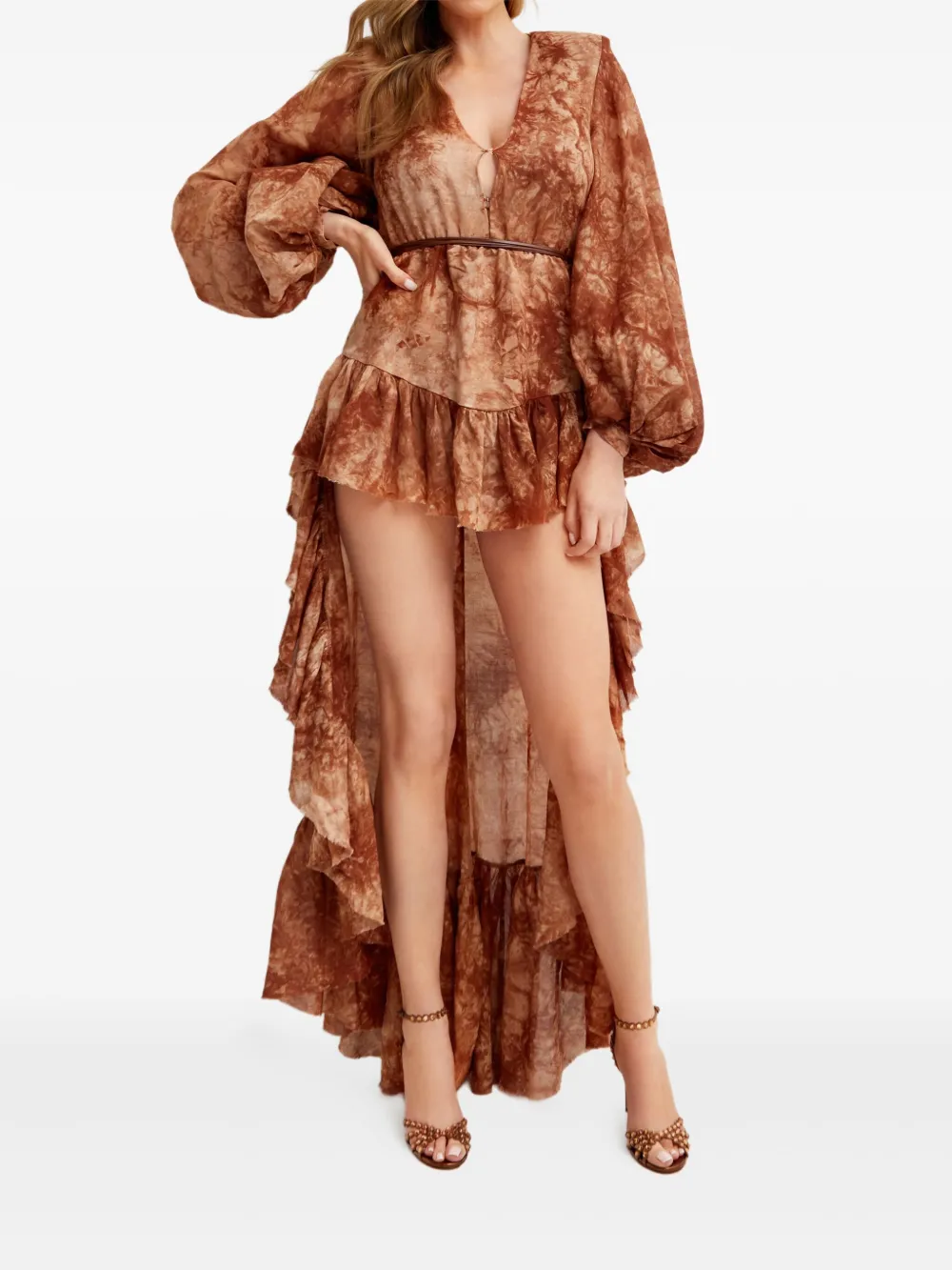 Bronx and Banco Caleta tie-dye ruffled Dress - Bruin