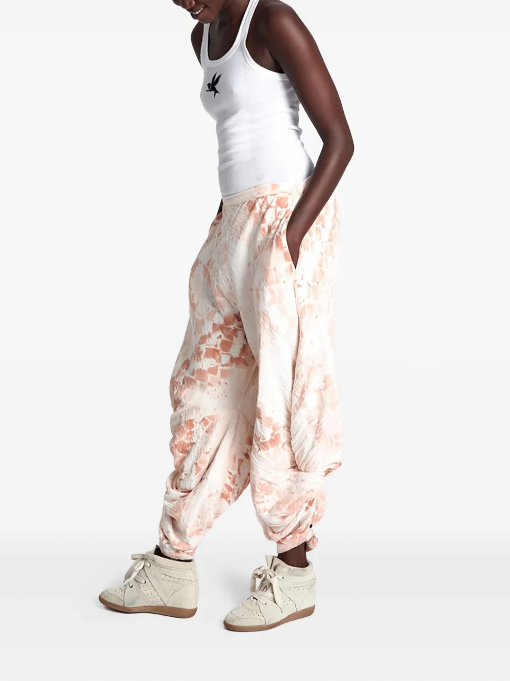  One Teaspoon Draped Snakeskin-print Trousers - Neutrals 