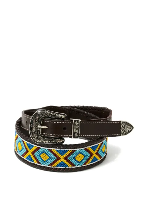 One Teaspoon beaded engraved-buckle belt
