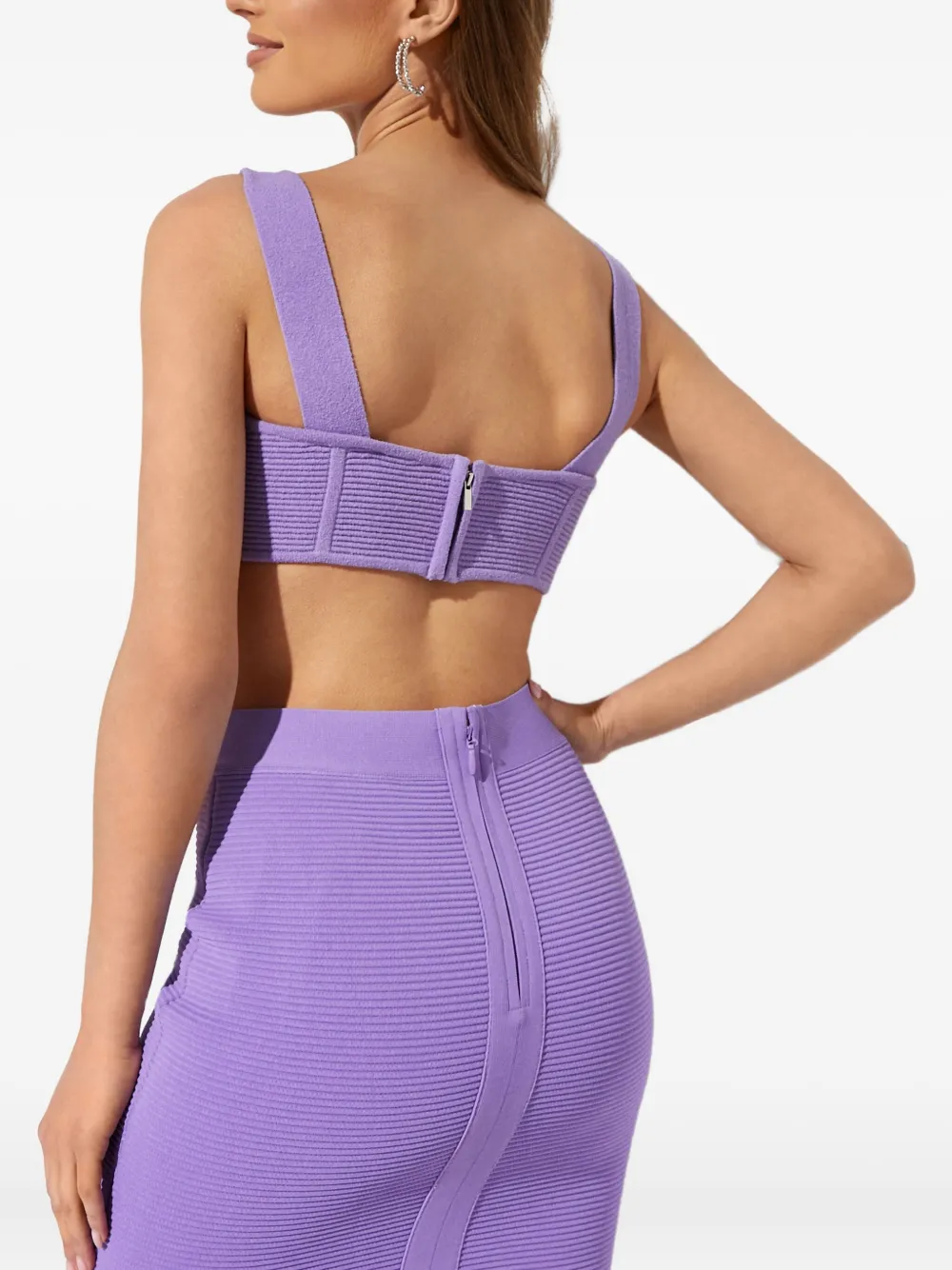Herve Leger Corset Boucle Top In Purple