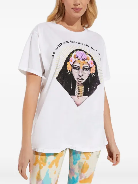 One Teaspoon playera con cuello redondo