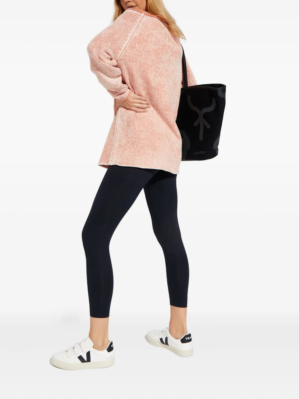 Free People Lenox geribbelde trui Oranje