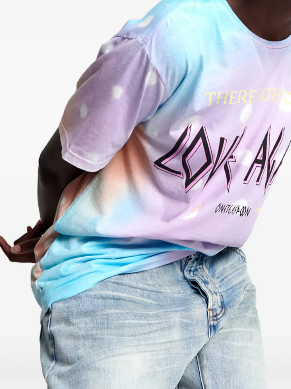 One Teaspoon T-shirt met tie-dye print Blauw