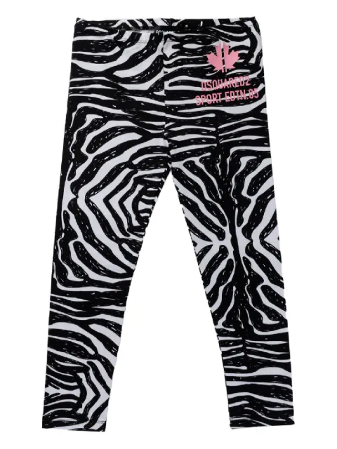 DSQUARED2 KIDS leggins con motivo de cebra y logo