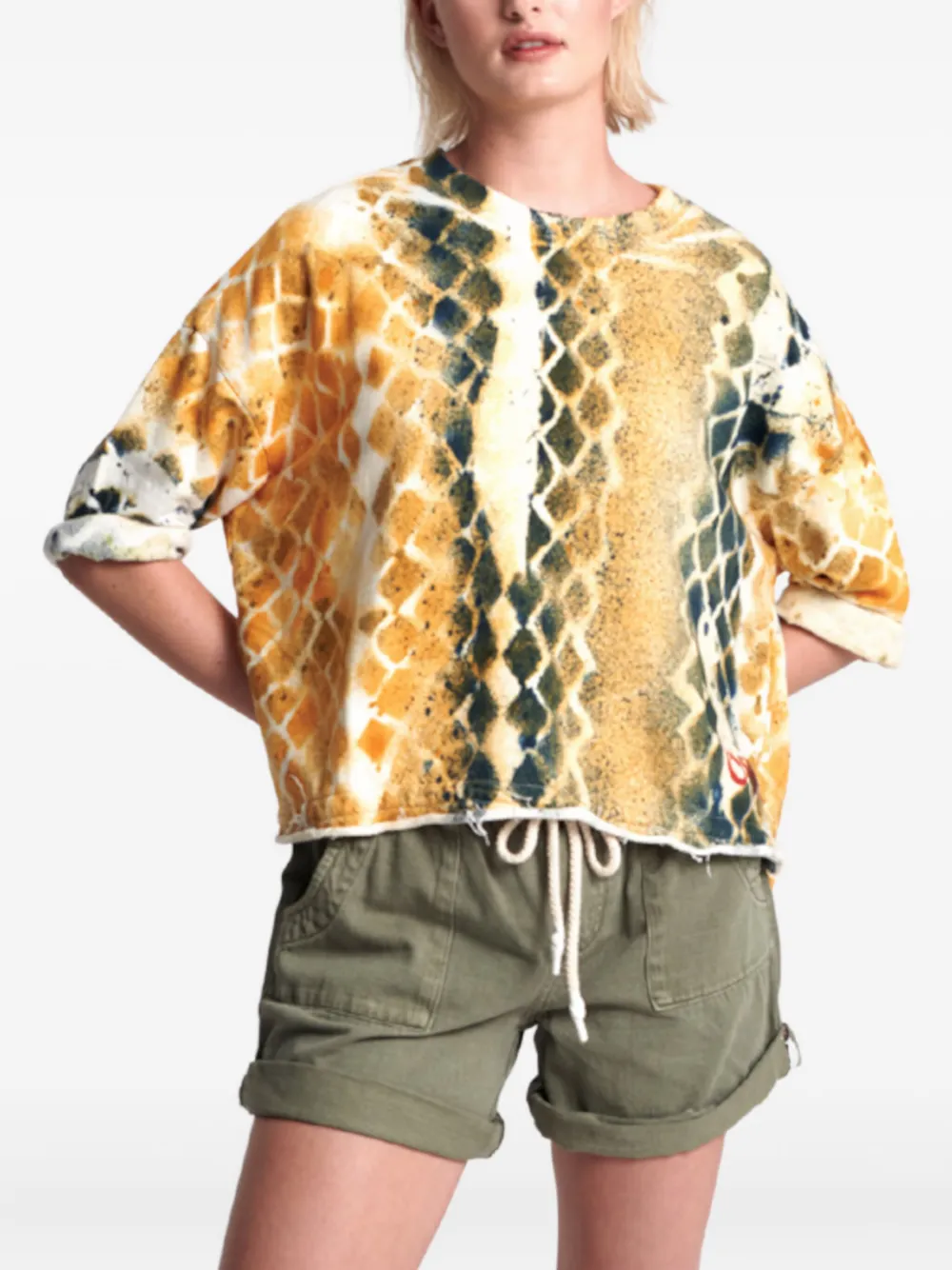 One Teaspoon playera con estampado de piel de serpiente | naranja | Image 1