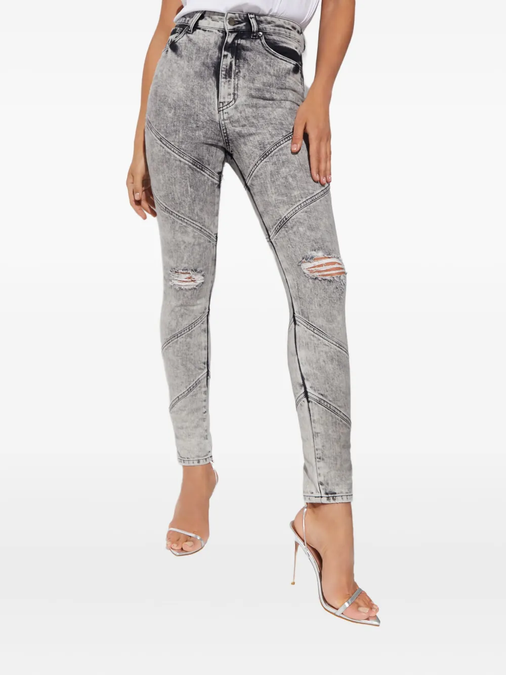 Retroféte Allegra Distressed Jeans In Gray