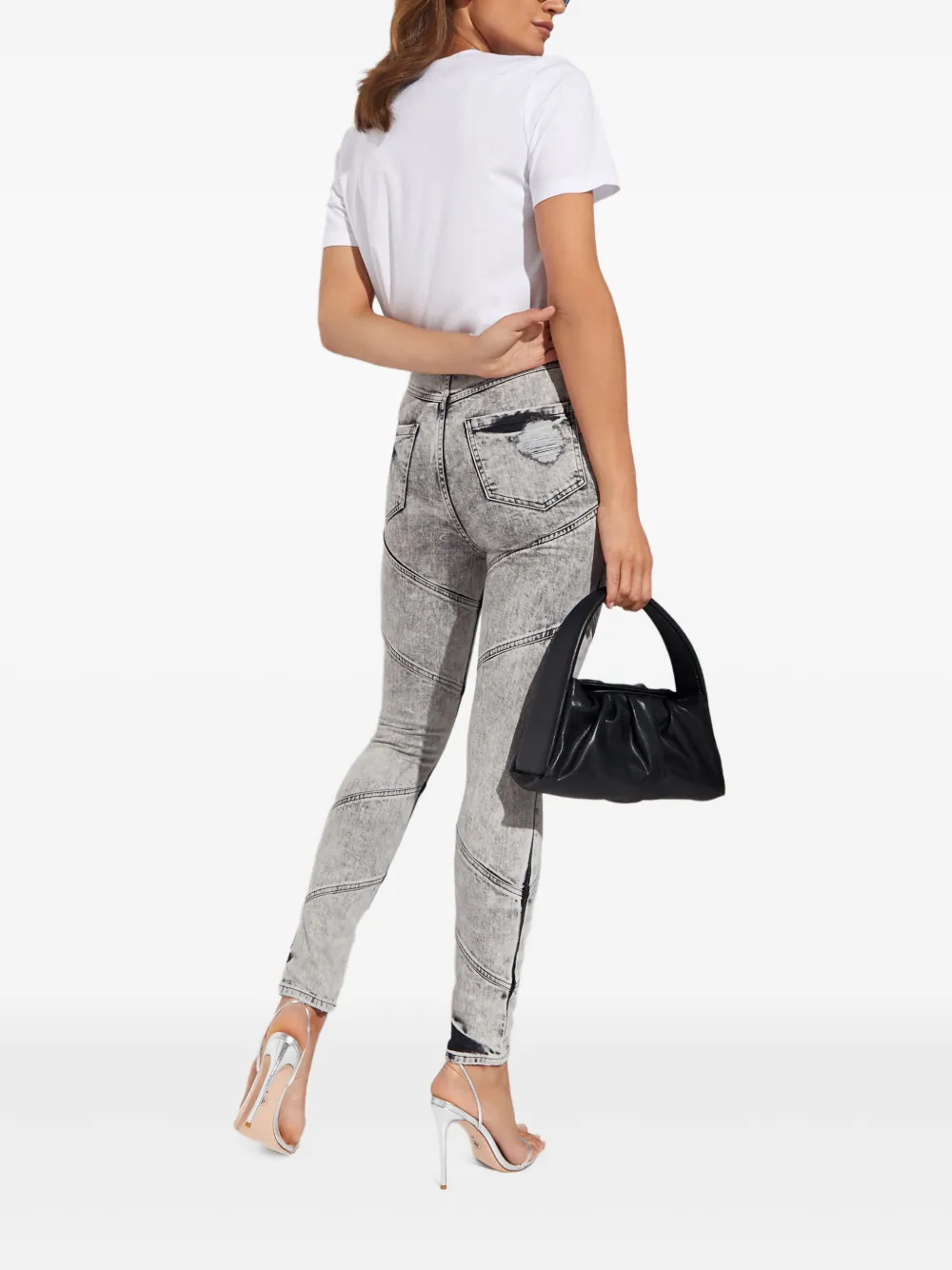 Retrofête Allegra gerafelde jeans Grijs