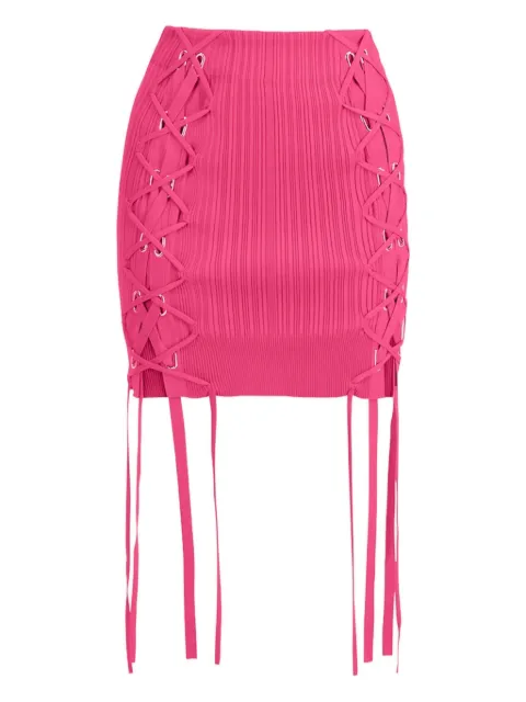 Hervé Léger rbbed tie mini skirt